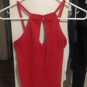 red bodycon shirt